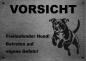 Preview: Edelstahl Warnschild Staffordshire Bullterrier VORSICHT Freilaufender Hund! Betreten auf eigene Gefahr!